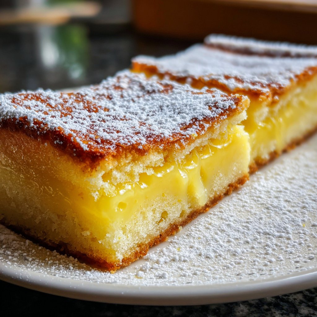 Blechkuchen mit Zitronenpudding