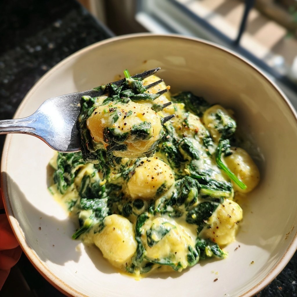 Gnocchi mit Spinat und Zitronensahne
