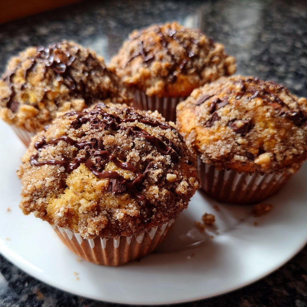 Muffins mit Kakao und Nüssen