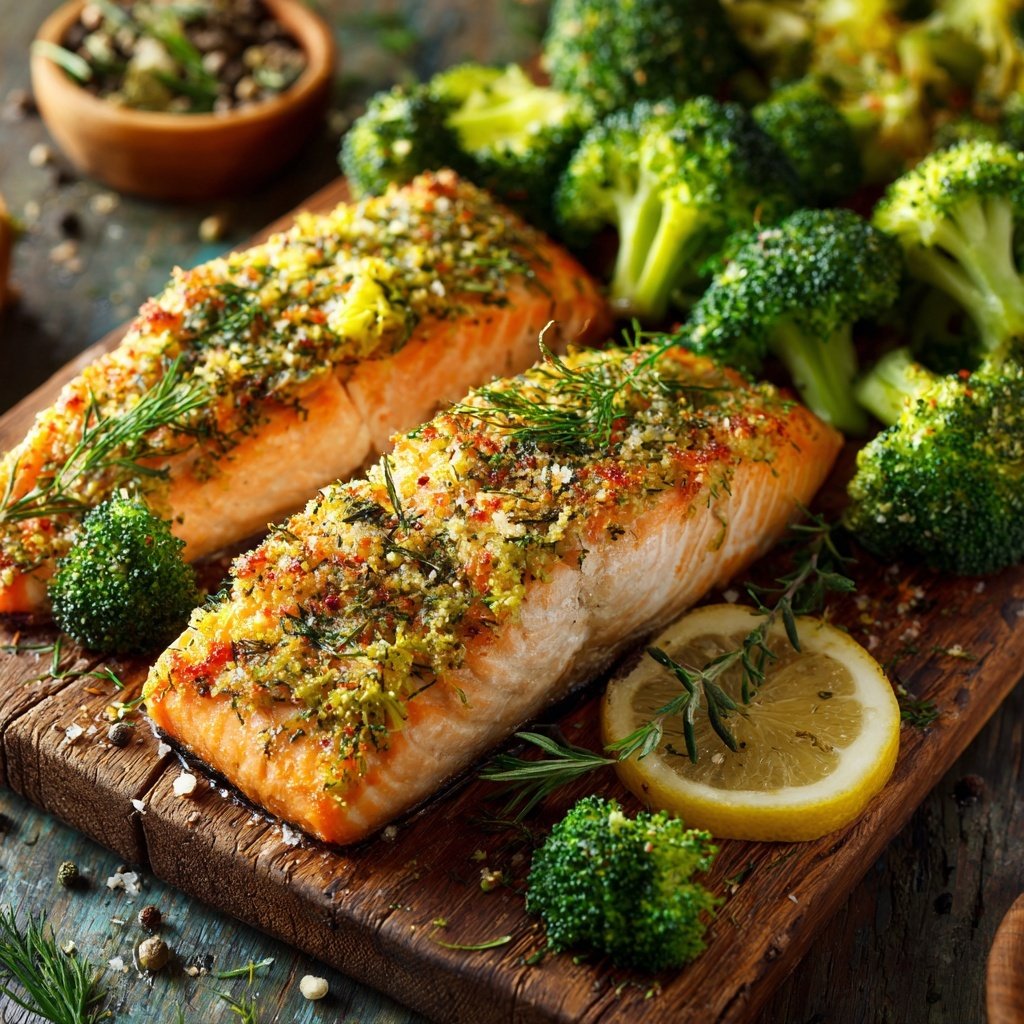 Ofenlachs mit Brokkoli