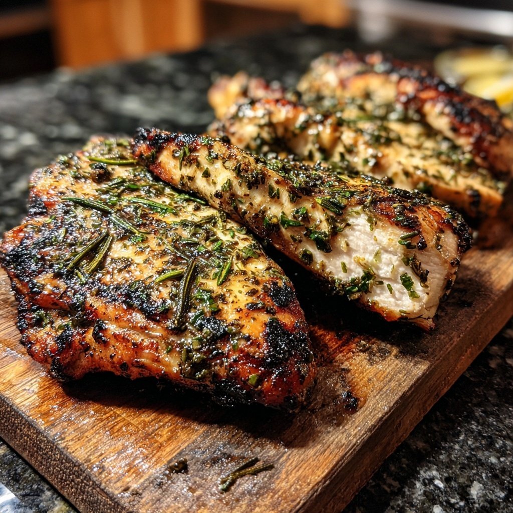 Gegrilltes Hähnchen Mit Kräuter Marinade