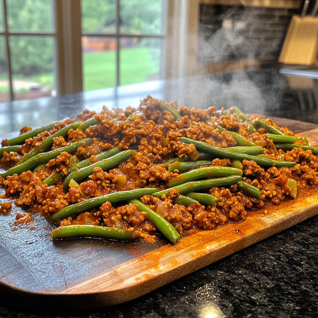 Hackfleisch Pfanne mit Bohnen