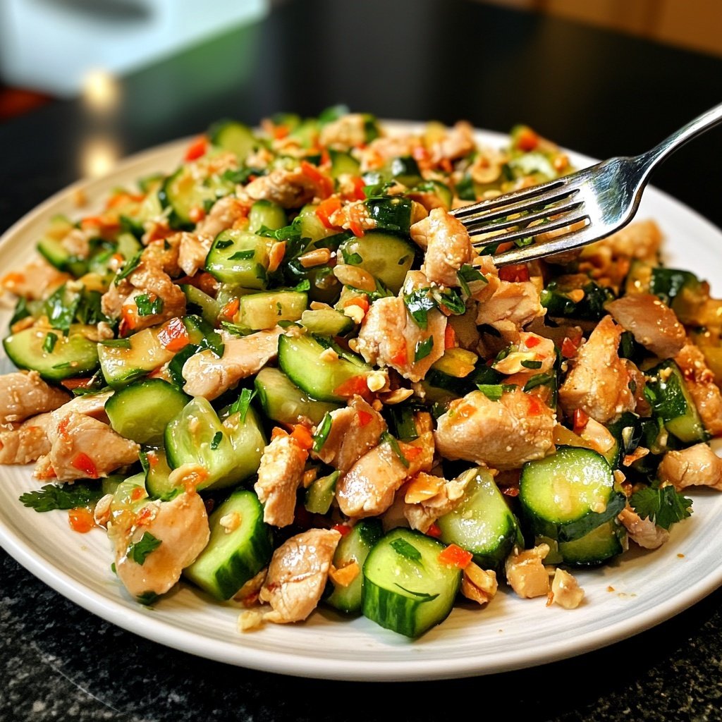 Thai Erdnuss Hähnchen Salat